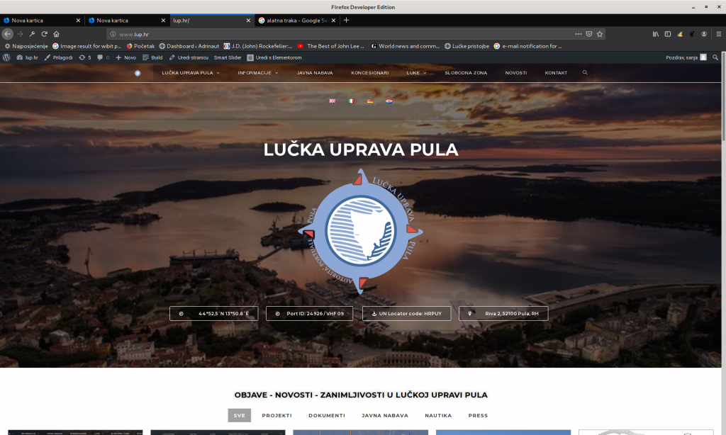 Slika zaslona naslovnica lup